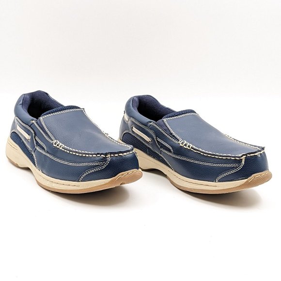 Dr. Scholl's Shoes | Dr Scholls Men Blue Leather Slip on Super Comfortable Loaferboat Shoes Size 11 | Color: Blue | Size: 11 | Peggyshoesstore's